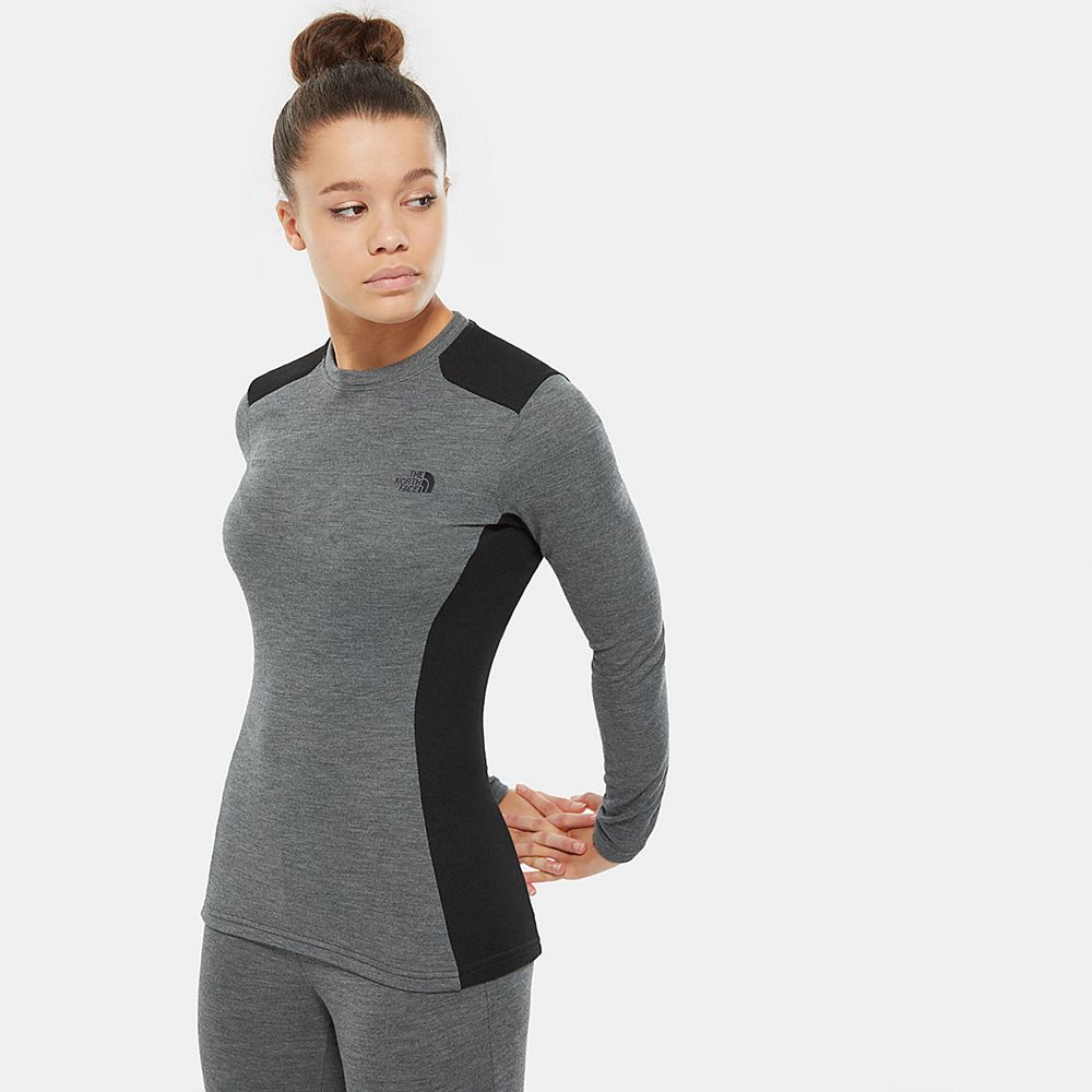 The North Face Long Sleeve Womens Australia - The North Face Easy Grey / Black Skiing And Snowboardi